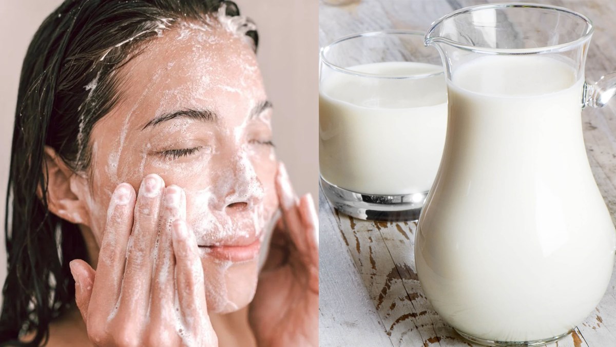 Rửa mặt với sữa tươi không đường